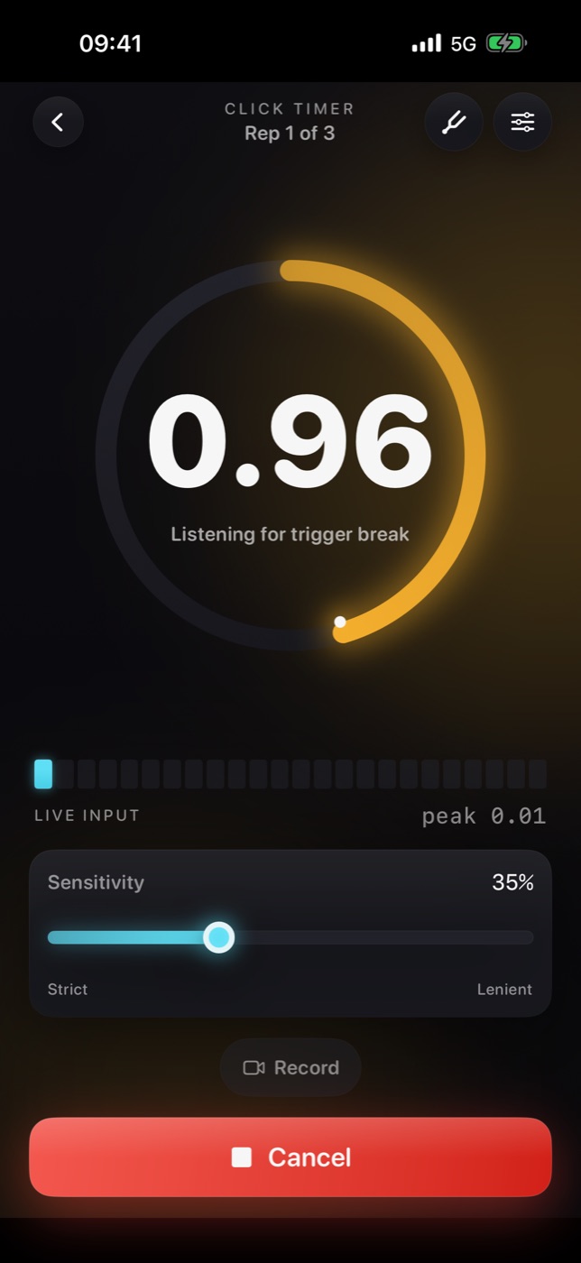 Zero Shot X Click Timer listening for a trigger break